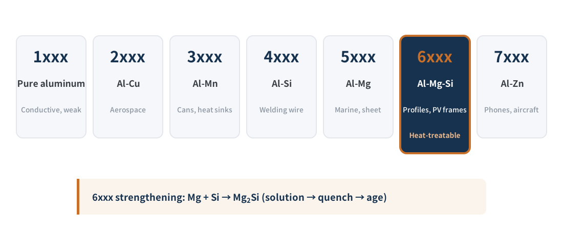 Figure 1　The aluminum alloy family and where the 6xxx series sits