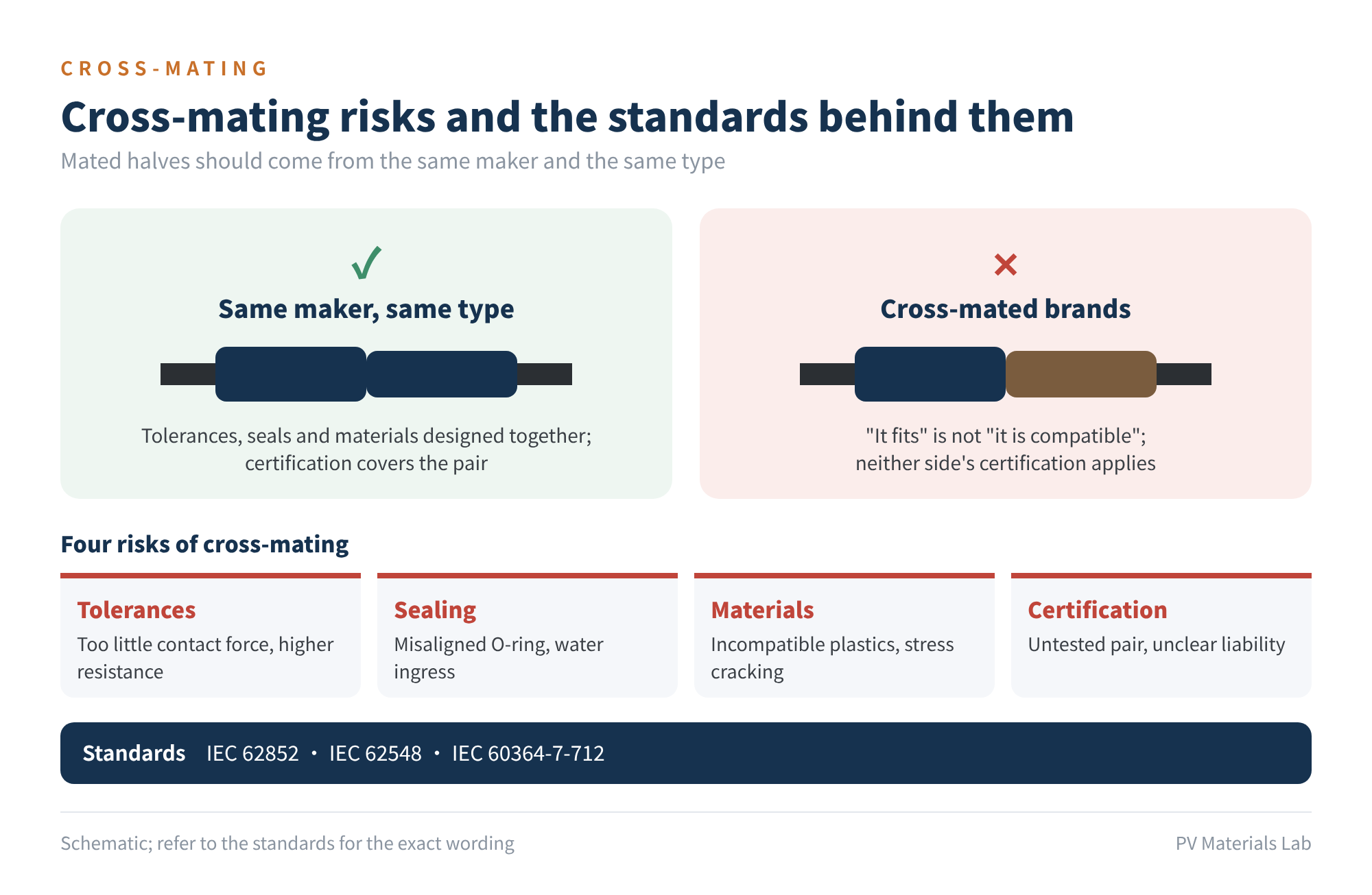 Figure 5 Cross-mating risks and the standards behind them